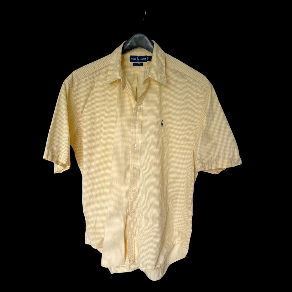 90's Ralph Lauren Blake Large Yellow Gingham Short Sleeve Button Down Shirt
